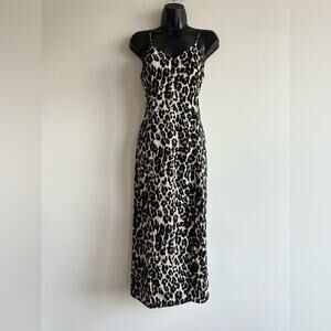 Y2K Leopard Print Slip Dress BP Size Small